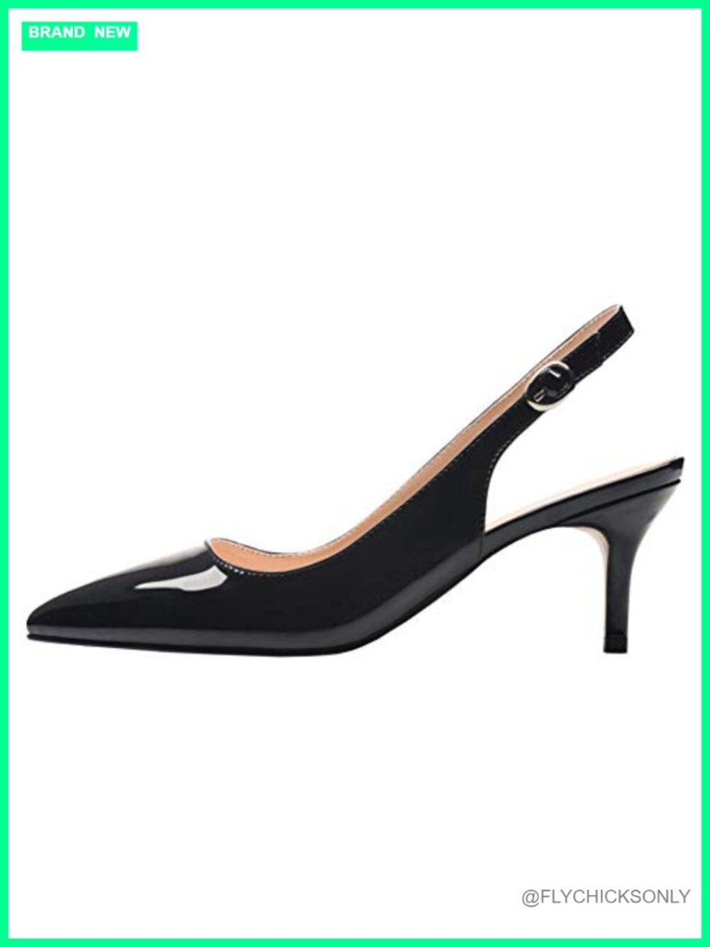 Women's Slingback Kitten Heel Pumps Closed Pointed Toe Dress Shoes